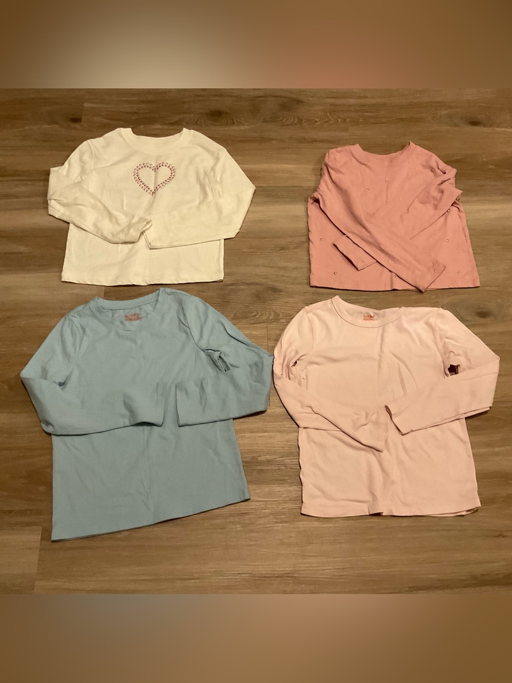 Cat & Jack Girls Long Sleeve Tees - White, Pink, Light Blue, Blush Pink